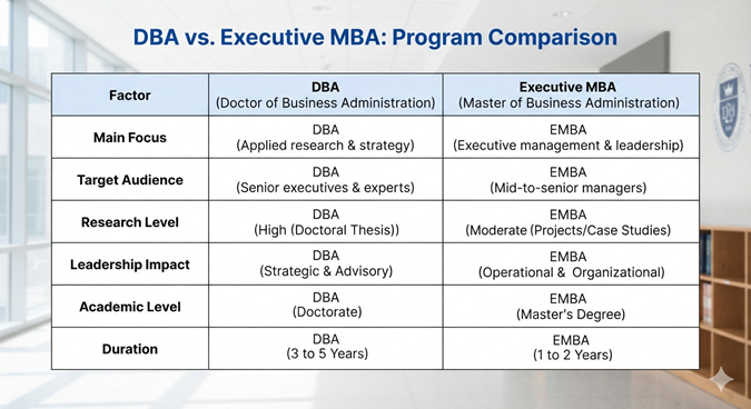 DBA vs Executive MBA