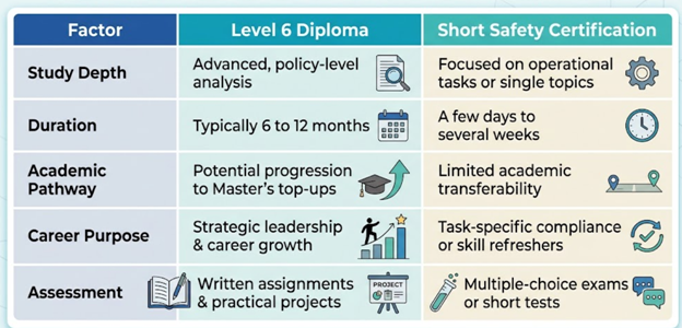 Diploma Versus Short Safety Course