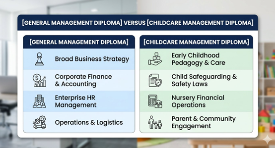 Diploma  in management modules vs Childcare Management Studies