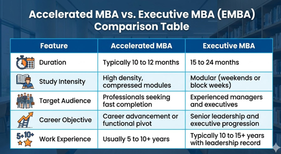 Accelerated MBA vs Executive MBA