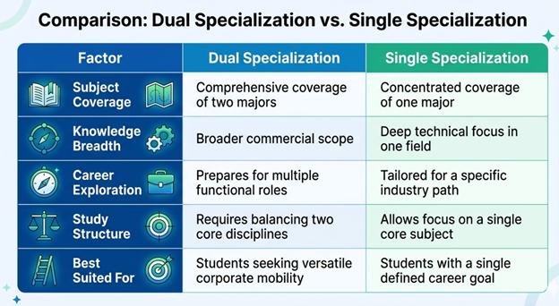 Dual Specialization vs Single Specialization BBA
